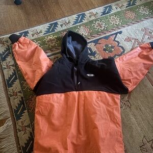 Men's Black and Orange Hooded Performance Jacket